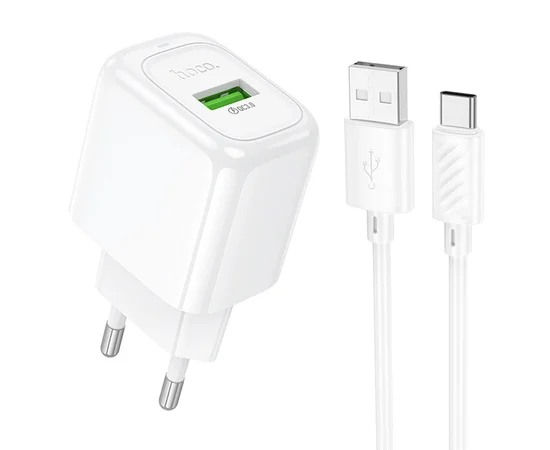 СЗУ Hoco CS52A Surplus QC3.0 (1USB-A) + кабель USB to Type-C White
