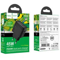 СЗУ Hoco CS62A Bright PD45W (2USB-C) Black