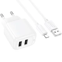 СЗУ Hoco CS51A Surplus (2USB-A) + кабель USB to Lightning White