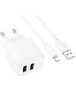 СЗУ Hoco CS51A Surplus (2USB-A) + кабель USB to Lightning White