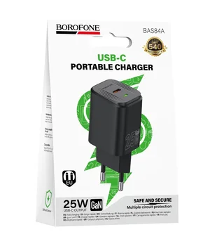 СЗУ Borofone BAS84A Star PD25W (1USB-C) Black