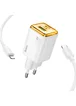 СЗУ Hoco N53 Monsoon PD30W+QC3.0 (1USB-A/1C) + Type-C to Lightning White