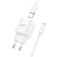 СЗУ Hoco C145A Charm QC3.0 18W (1USB-A) + кабель USB to MicroUSB White