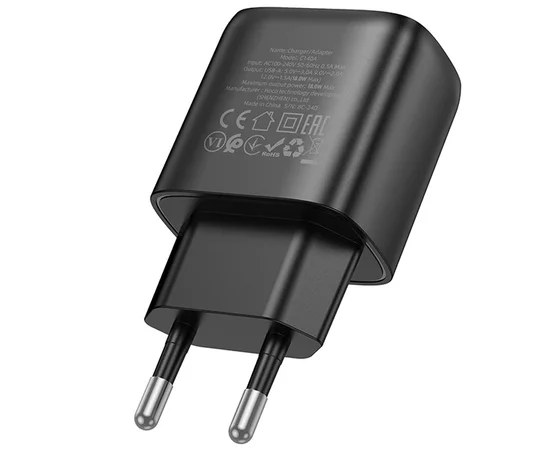 СЗУ Hoco C140A Smart QC3.0 (1USB/3A) Black
