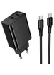 СЗУ Hoco CS94A Leader PD20W+QC3.0 (1USB-A/1C) + кабель Type-C to Type-C Black