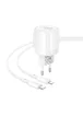 СЗУ Borofone BA94A Lustrous PD30W+QC3.0 (1USB-A/1C) + кабель Type-C to Lightning White