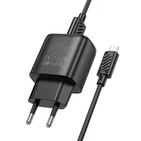 СЗУ Hoco C141A Smart 2.1A (2USB-A) + кабель USB to MicroUSB Black