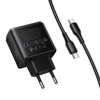 СЗУ Hoco C159A Upgrade PD65W (1USB-C) + кабель Type-C to Type-C Black