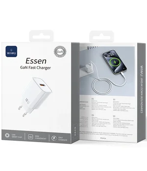 СЗУ WIWU G006 Essen QC3.0 18W GaN (1USB-A) White