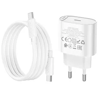 СЗУ Hoco C109A Fighter PD20W (1USB-C) + кабель Type-C to Type-C White