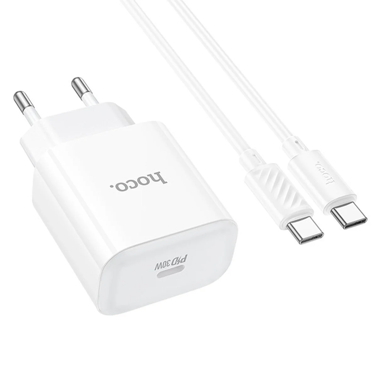 СЗУ Hoco C76A Pro Majestic PD30W (1C) + Type-C to Type-C White