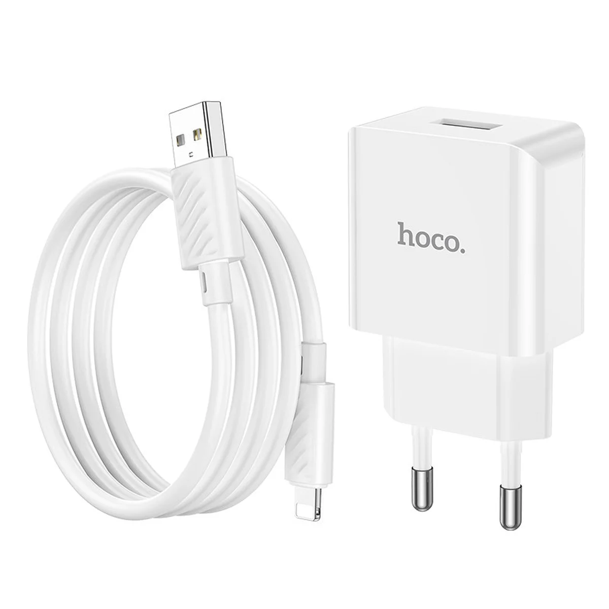 СЗУ Hoco C106A Leisure 10.5W (1USB-A) + кабель USB to Lightning White
