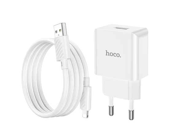 СЗУ Hoco C106A Leisure 10.5W (1USB-A) + кабель USB to Lightning White