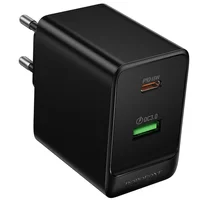 СЗУ Borofone BAS17A Erudite PD65W+QC3.0 (1USB-A/1C) Black
