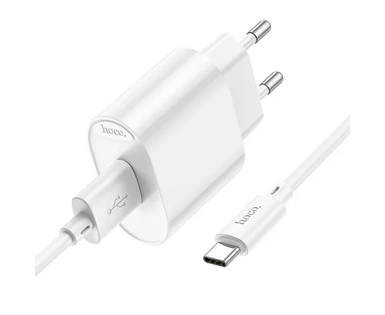 СЗУ Hoco C109A Fighter 10.5W (1USB-A) + кабель USB to Type-C White