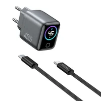 СЗУ WIWU CHG500 Voyager PD45W (1USB-C) + кабель Type-C to Type-C Grey