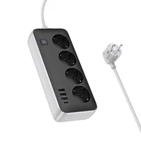 Удлинитель Hoco AC21 Sunlight 4-bit (1C/3A/4xSocket) (3m) Black