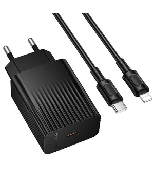 СЗУ Borofone BAS73A Source PD20W (1USB-C) + кабель Type-C to Lightning Black