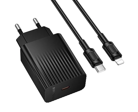 СЗУ Borofone BAS73A Source PD20W (1USB-C) + кабель Type-C to Lightning Black