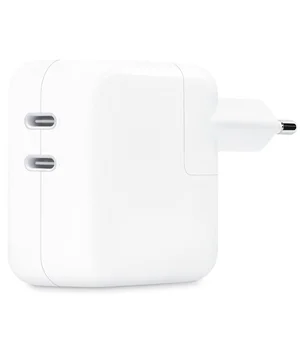 СЗУ 35W Dual Power Adapter for Apple (2USB-C) (AAA) (box) White