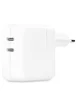 СЗУ 35W Dual Power Adapter for Apple (2USB-C) (AAA) (box) White