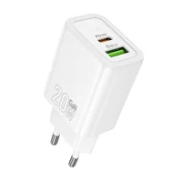 СЗУ Hoco N61 Gentle PD20W+QC3.0 (1USB-A/1C) White