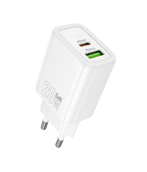 СЗУ Hoco N61 Gentle PD20W+QC3.0 (1USB-A/1C) White