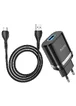 СЗУ Hoco N1 Ardent 1USB-A + USB to MicroUSB Black