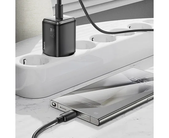 СЗУ Hoco N54 Monsoon PD45W (1USB-C) Black