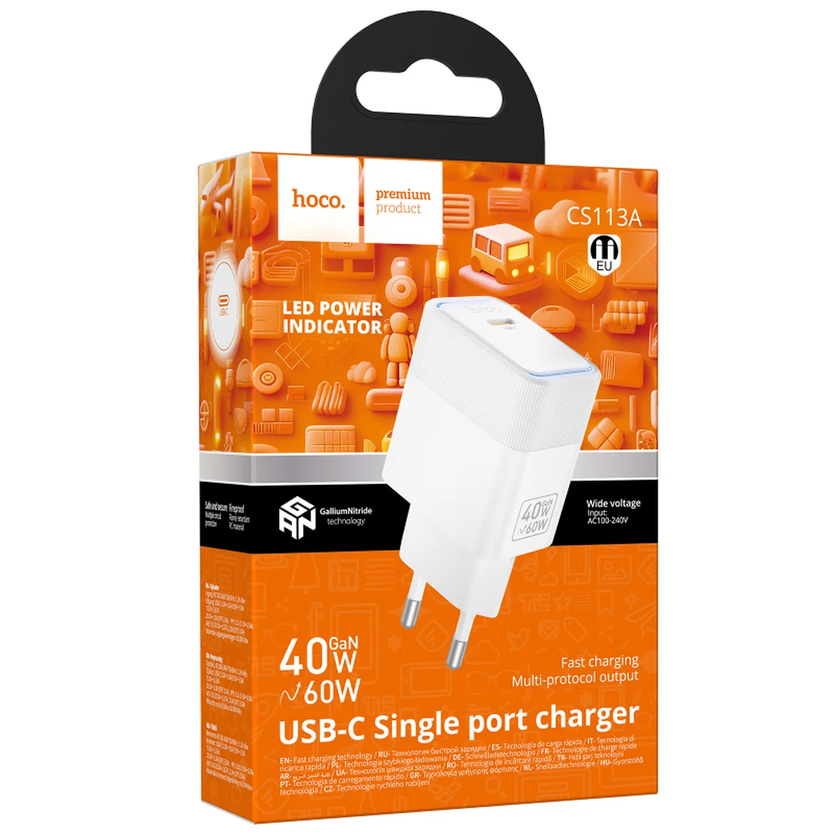 СЗУ Hoco CS113A Lounge PD40W (1USB-C) White