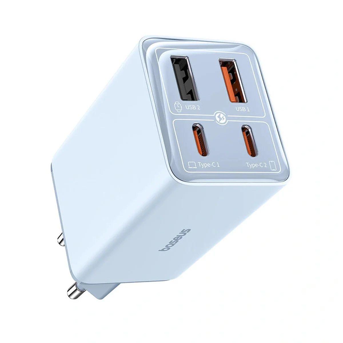 СЗУ Baseus GaN6 Pro OS 2C+2U 65W + Type-C to Type-C 100W (1m) (P10162701) Galaxy Blue
