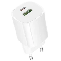 СЗУ Borofone BA104A Pudding PD20W+QC3.0 (1USB-A/1C) White