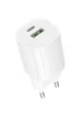 СЗУ Borofone BA104A Pudding PD20W+QC3.0 (1USB-A/1C) White