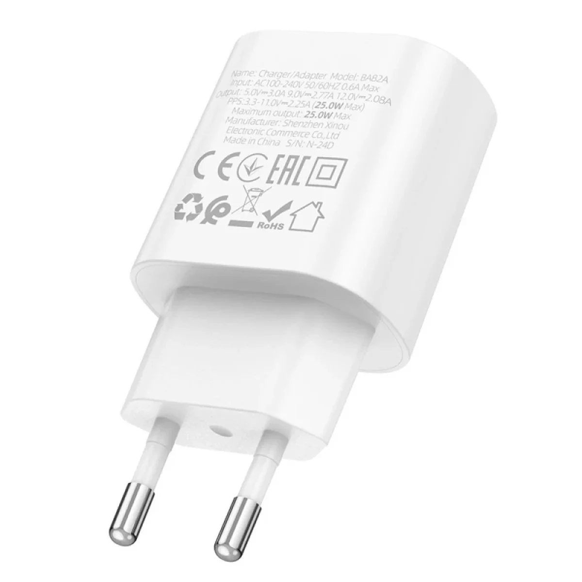 СЗУ Borofone BA82A Platinum PD25W (1USB-C) White