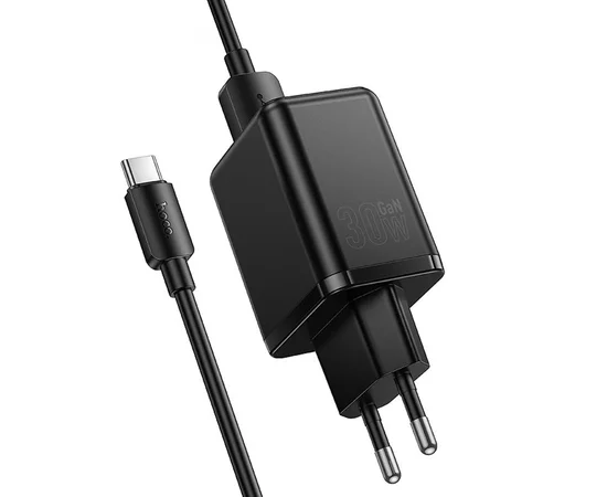 СЗУ Hoco C157A Smart PD30W+QC3.0 (1USB-A/1C) + кабель USB to Type-C Black