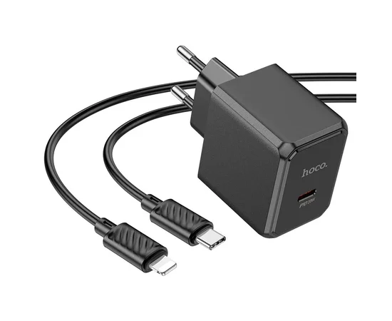 СЗУ HOCO CS13A Ocean PD20W (1USB-C) + Type-C to Lightning Black