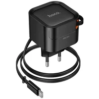 СЗУ Hoco C153A Changer With Retractable Cable Type-C PD20W Black