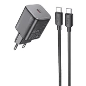 СЗУ Hoco N40 Mighty 1C PD20W + Type to Type-C Black