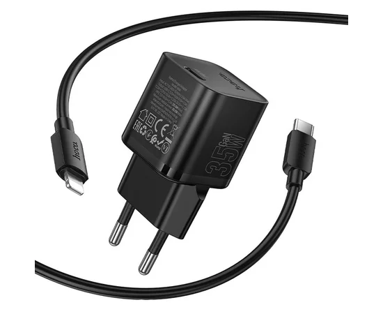 СЗУ Hoco N66 Ingenious PD35W (1USB-C) + кабель Type-C to Lightning Black