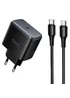 СЗУ Hoco C159A Upgrade PD65W (1USB-C) + кабель Type-C to Type-C Black