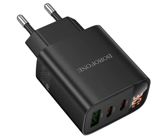 СЗУ Borofone BA98A Ilustre with digital display PD30W (1USB-A/2C) Black
