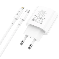 СЗУ Hoco C94A Metro PD20W (1USB-C) + кабель Type-C to Lightning White