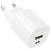 СЗУ Borofone BA104A Pudding PD20W+QC3.0 (1USB-A/1C) White