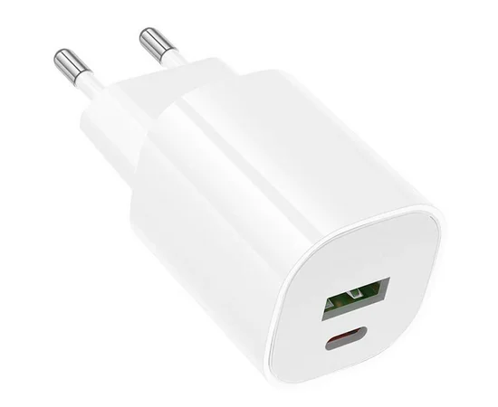 СЗУ Borofone BA104A Pudding PD20W+QC3.0 (1USB-A/1C) White