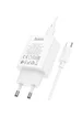 СЗУ Hoco C143A Benefit PD20W (1USB-C) + кабель Type-C to Type-C White