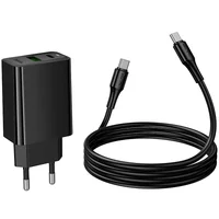 СЗУ Hoco CS94A Leader PD20W+QC3.0 (1USB-A/1C) + кабель Type-C to Type-C Black