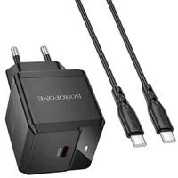 СЗУ Borofone BN18 Intenso PD20W (1USB-C) + кабель Type-C to Type-C Black