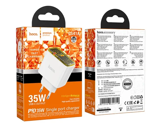 СЗУ Hoco CS41A Smart PD35W (1C) White