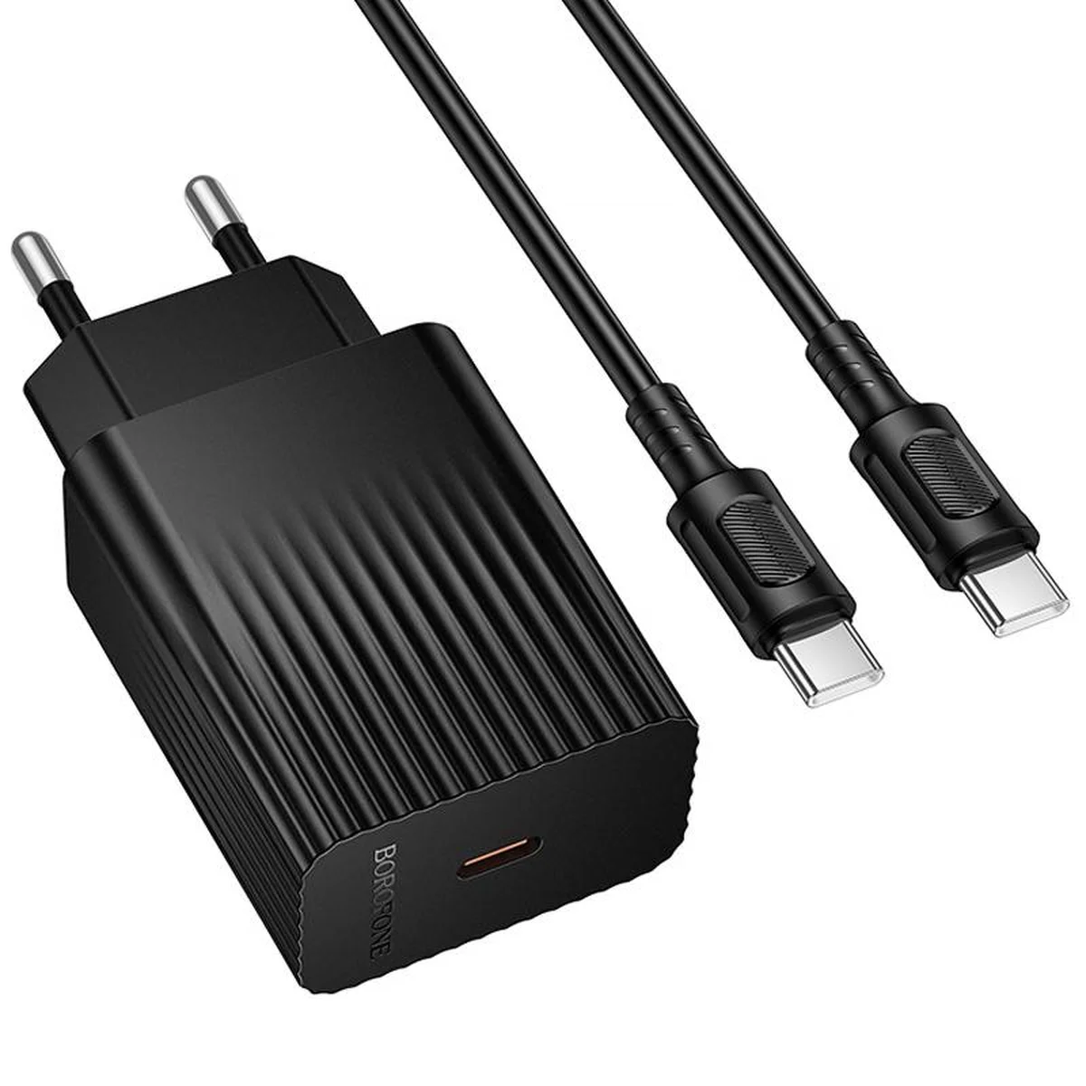 СЗУ Borofone BAS73A Source PD20W (1USB-C) + кабель Type-C to Type-C Black