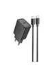 СЗУ Hoco N60 Gentle PD20W (1USB-C) + кабель Type-C to Type-C Black
